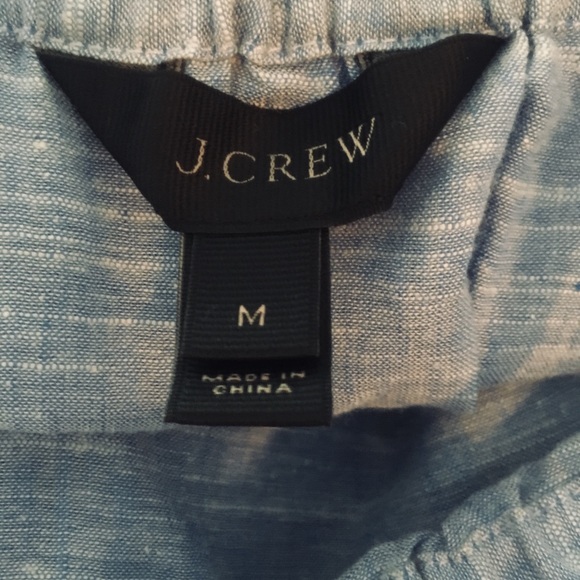 J Crew Chambray Blue Eyelet Ruffle Dress M - Picture 5 of 6